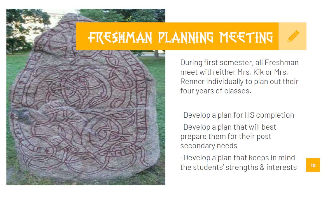 Freshman Planning Info Slide