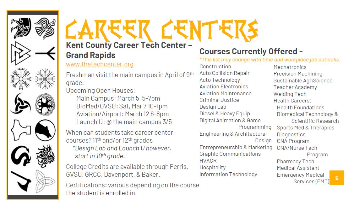 Career Center Info Slide