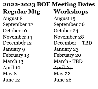 2022-2023 Meeting Dates