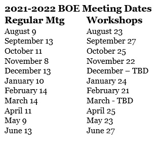 2021-2022 Meeting Dates