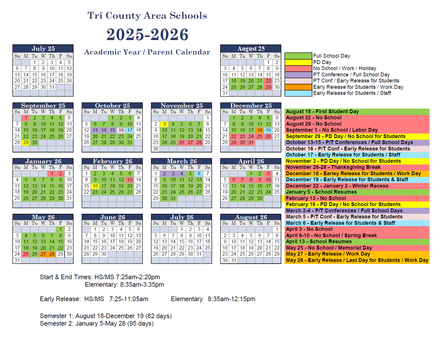 2025-26  Academic Calendar